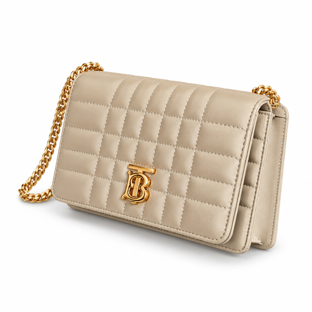 Burberry Ivory Quilted Chain Bag
