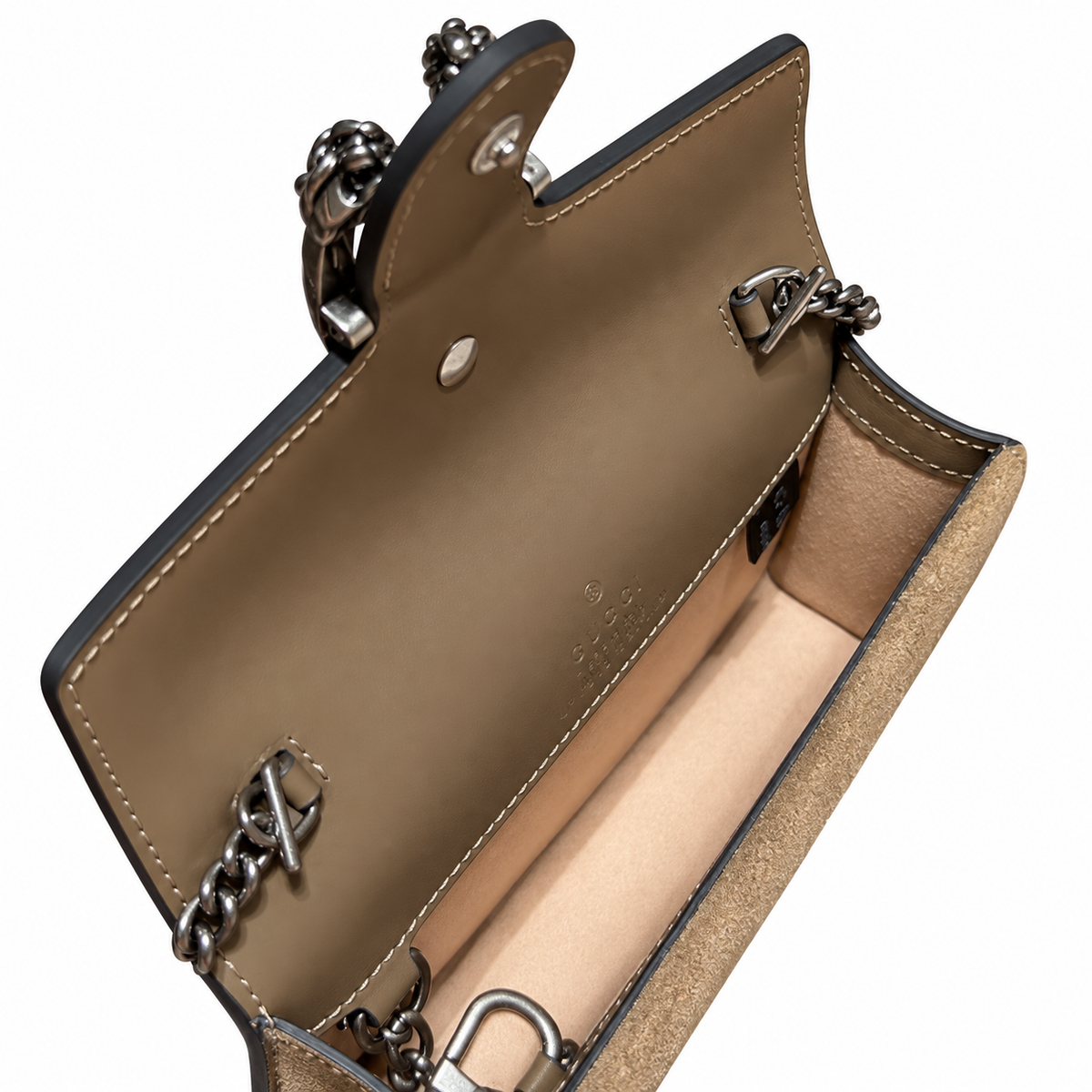 Gucci Dionysus Mini Bag in GG Supreme Canvas with Brown Suede