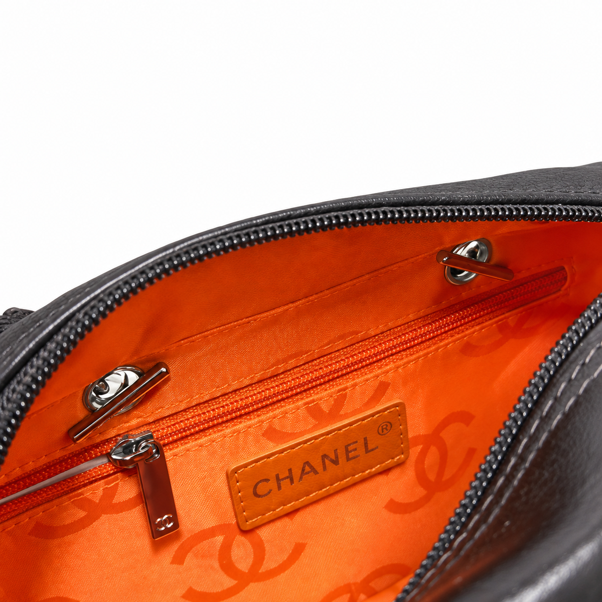 Chanel Cambon Dark Brown Quilted CC Bowler Bag Silver Hardware