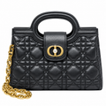 Dior Cannage Quilted Structured Top Handle Bag 18.5cm