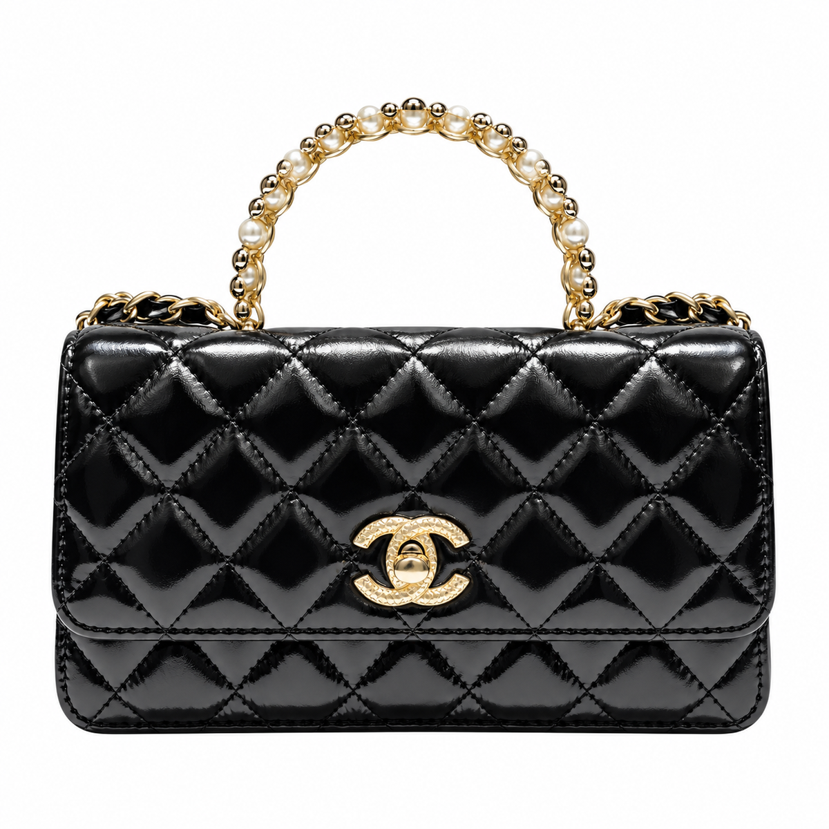 Chanel Quilted Leather Slender Chain Shoulder Bag