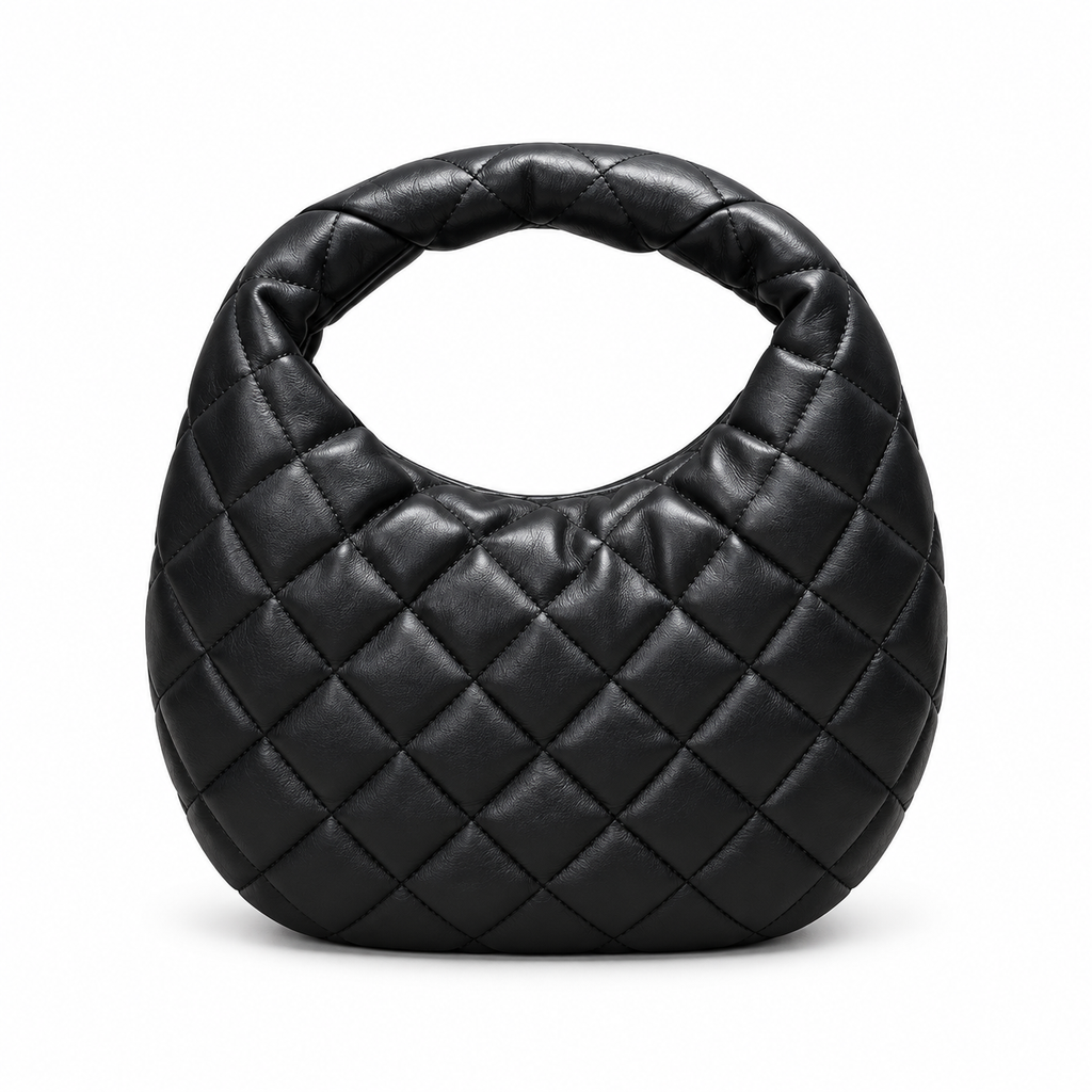 YSL Saint Laurent Quilted Leather Hobo Bag Black