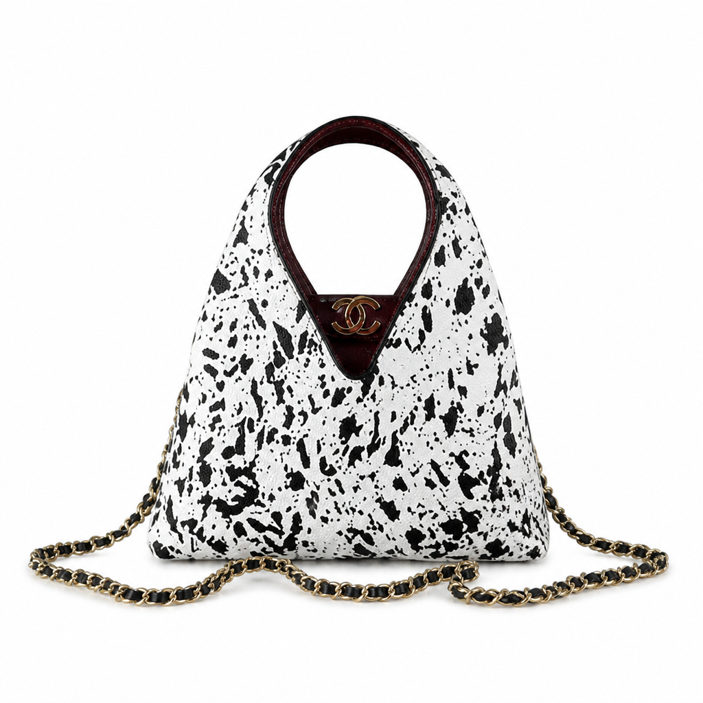 Chanel Triangular Splatter-Print Chain Bag