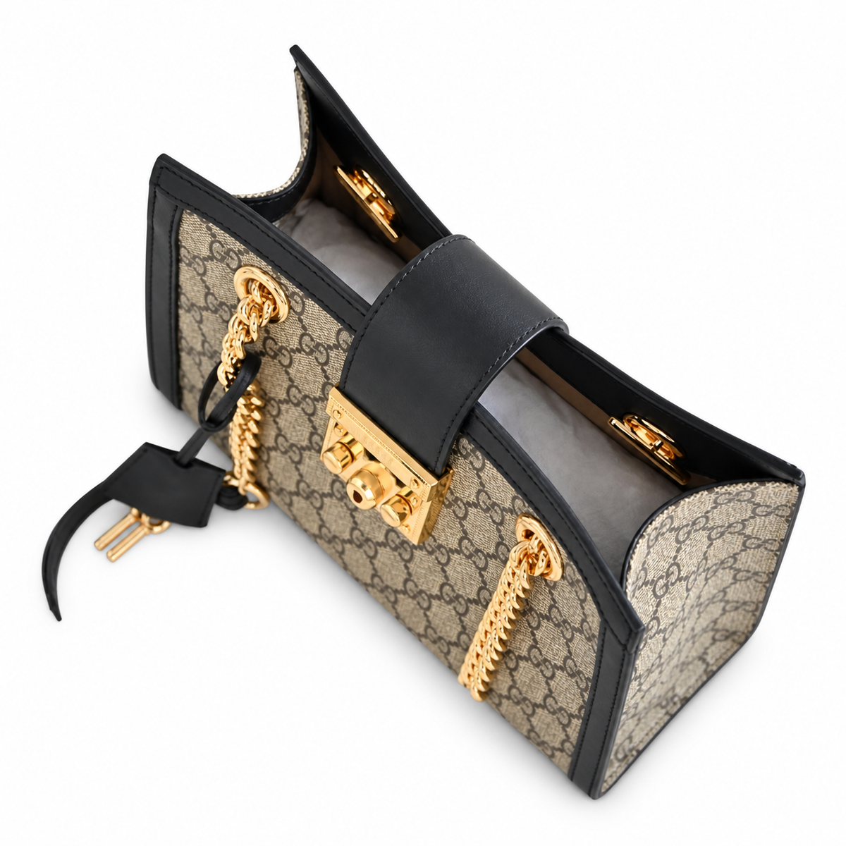 Gucci Padlock Small GG Supreme Shoulder Bag Black