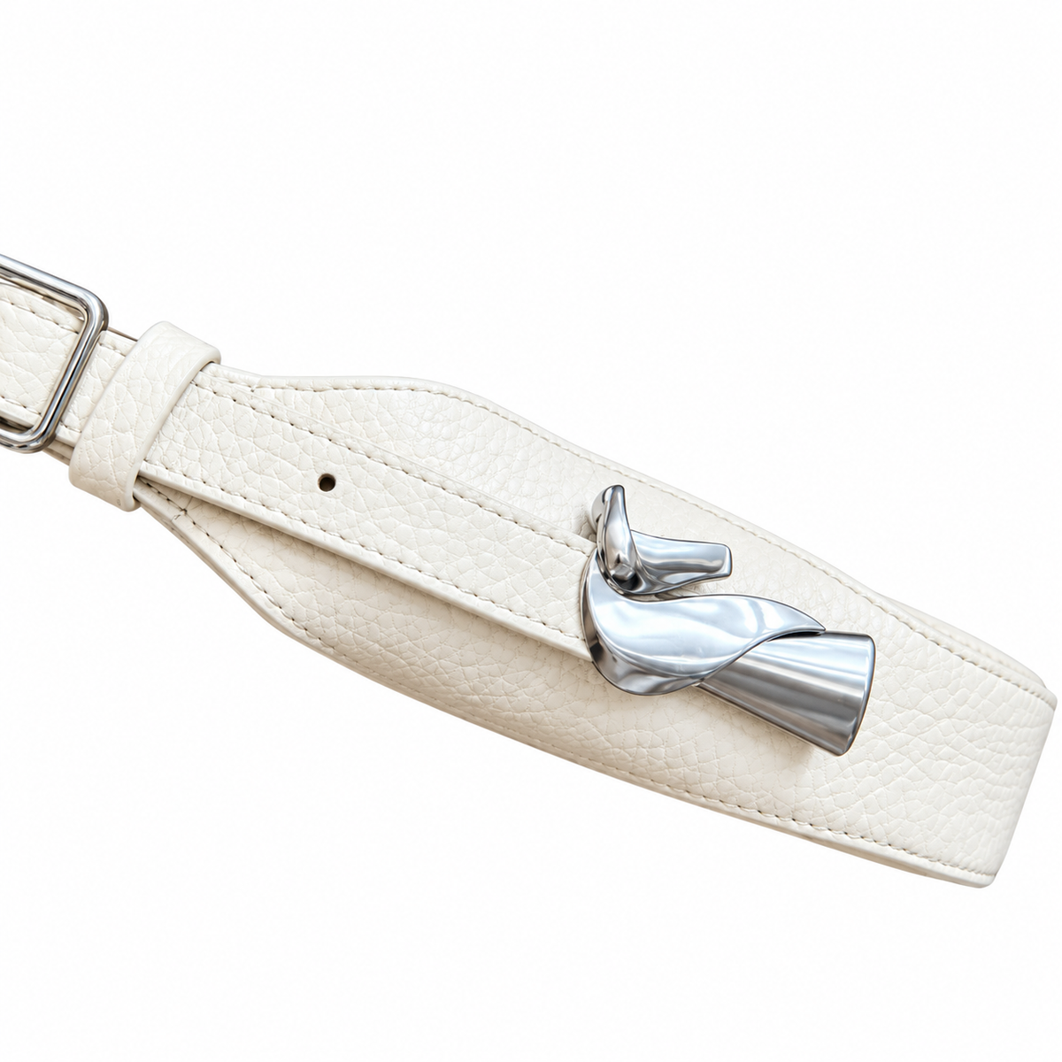 Burberry Ivory Muse Crescent Shoulder Bag