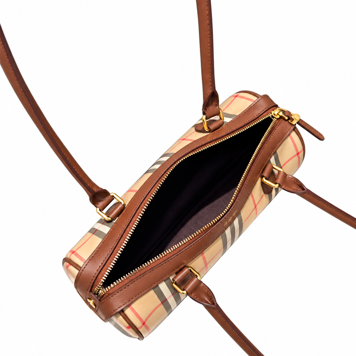 Burberry Heritage Check Barrel Shoulder Bag