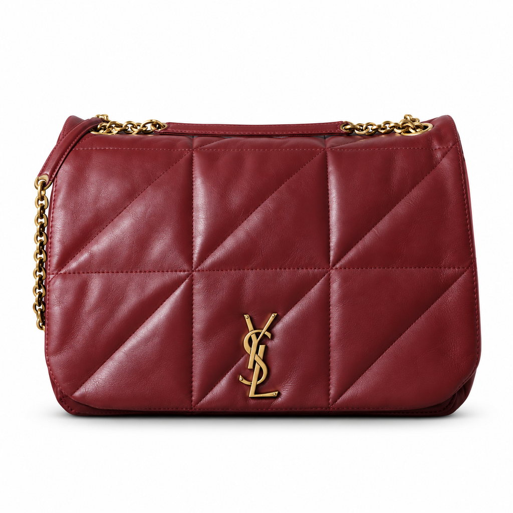 Saint Laurent YSL Jamie Chain Bag – Burgundy Quilted Leather
