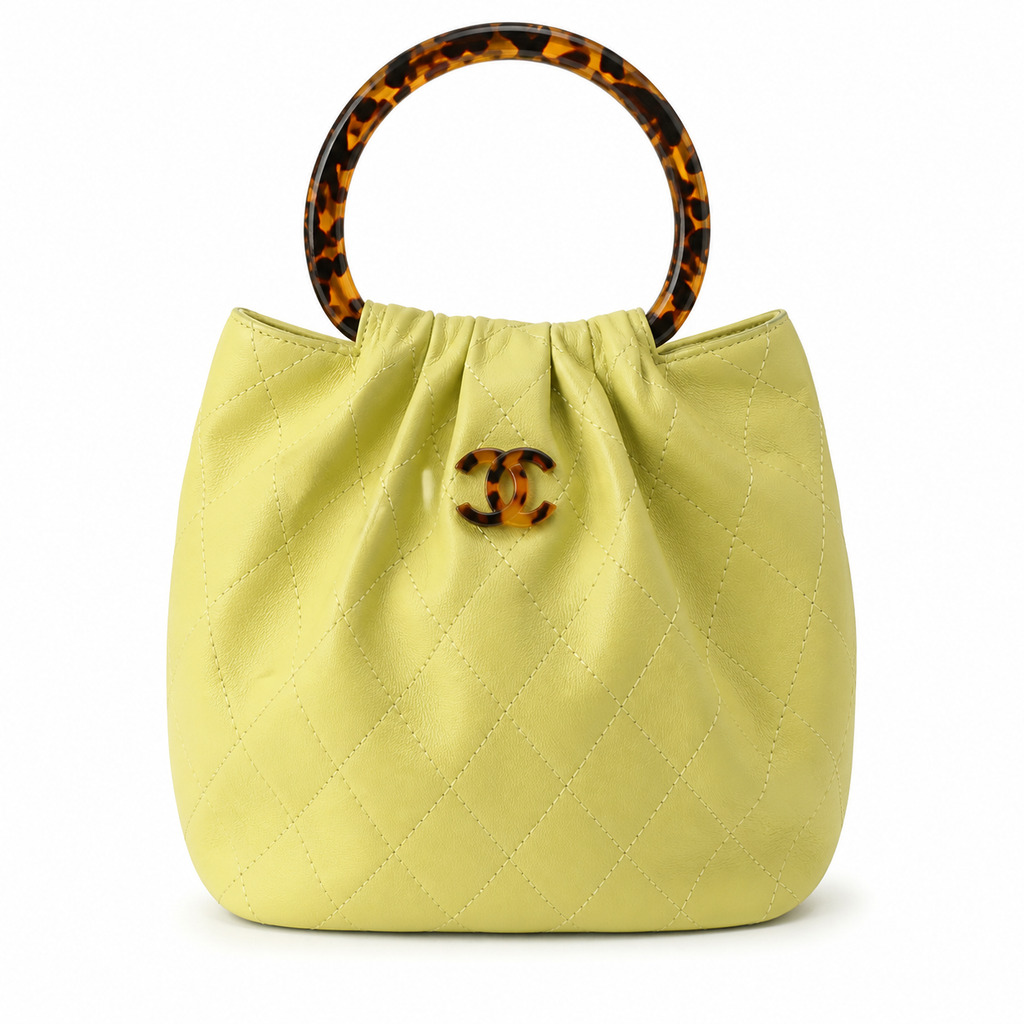 Chanel Classic Quilted Top Handle Handbag | CC Turn-Lock Chain Strap — 24cm