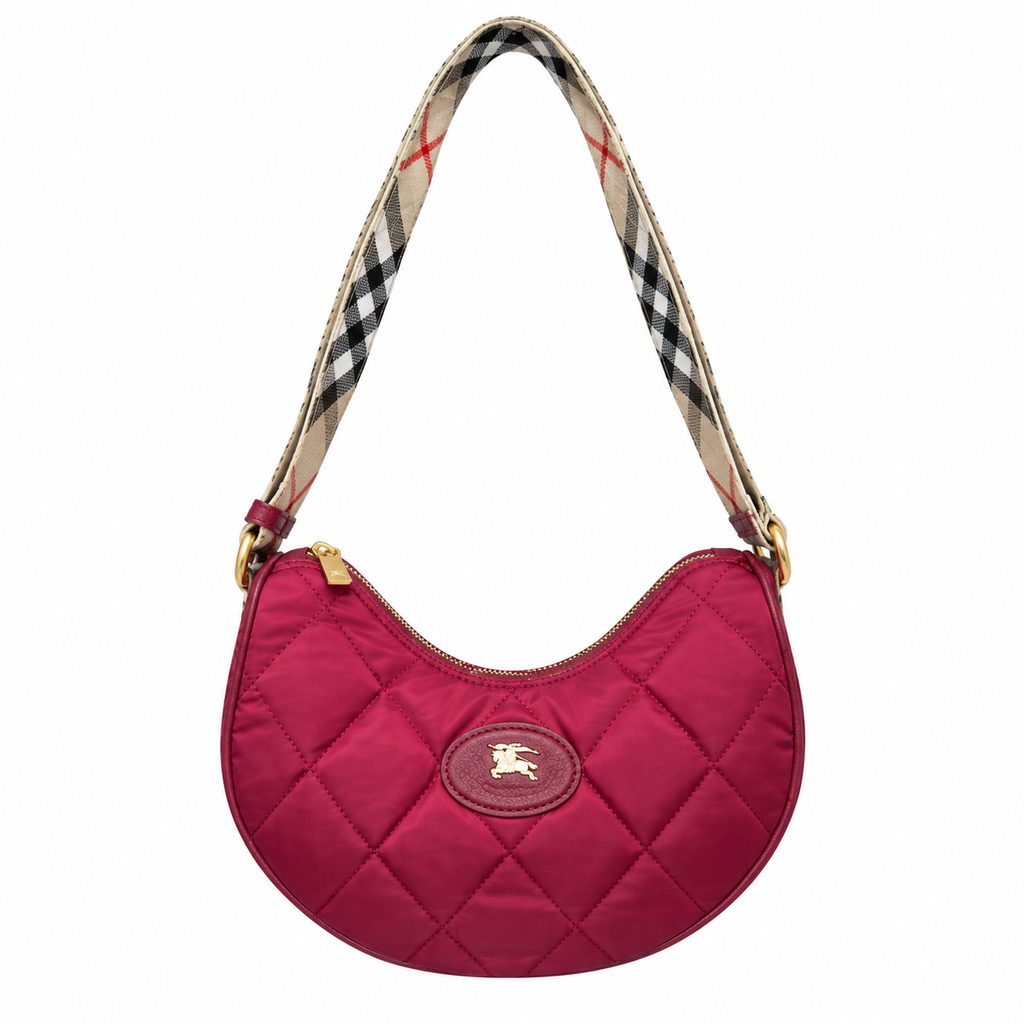 Burberry Berry Quilted Crescent Shoulder Bag