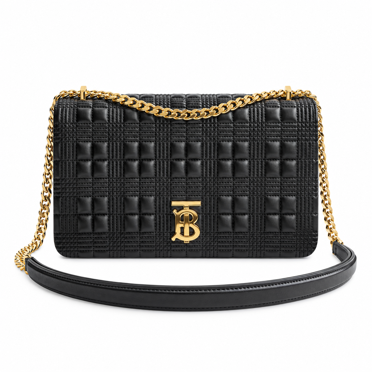 Burberry Midnight Check Quilted Chain Shoulder Bag