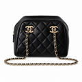 Chanel Black Quilted Double-Chain Backpack