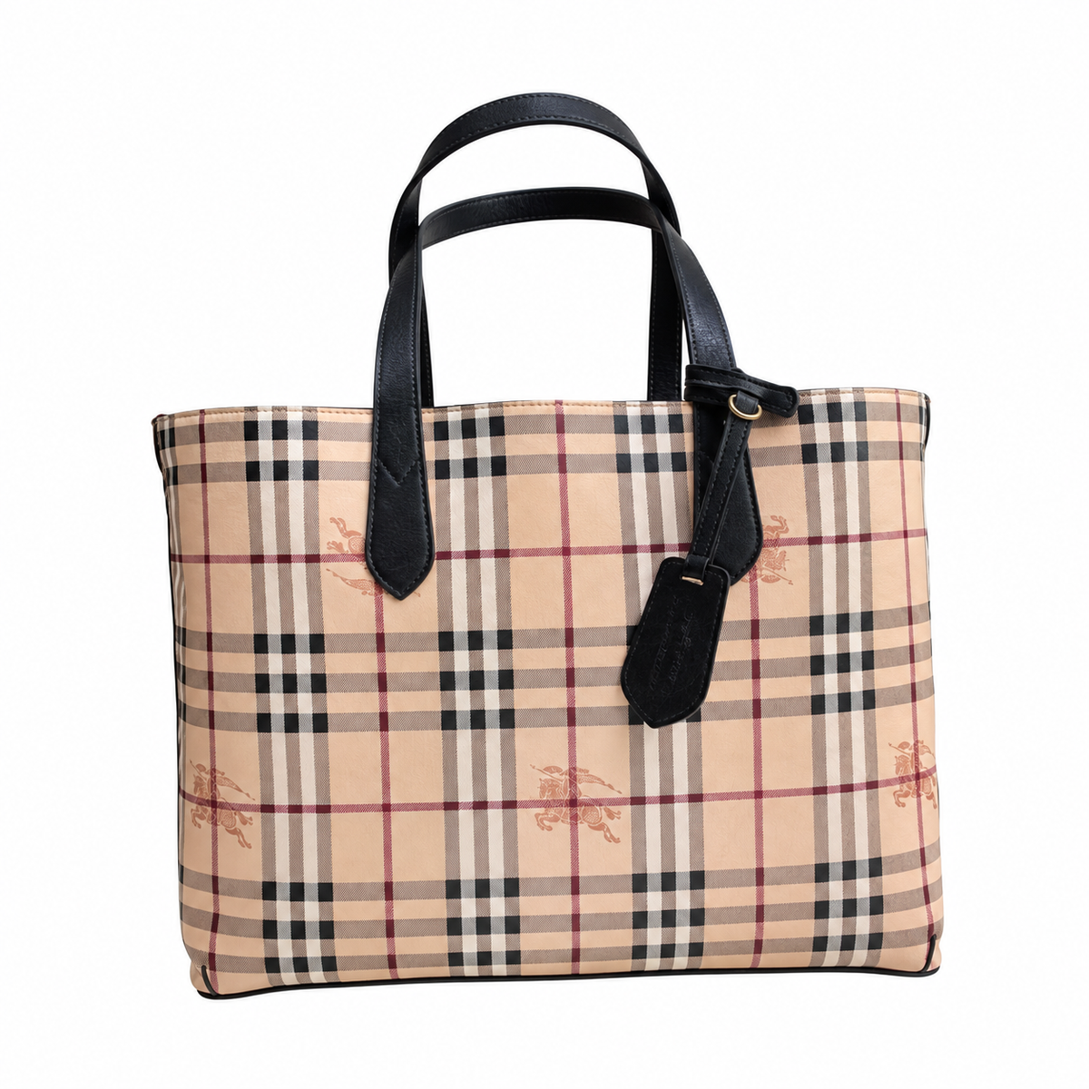 Burberry Heritage Check Wide-Opening Tote Bag