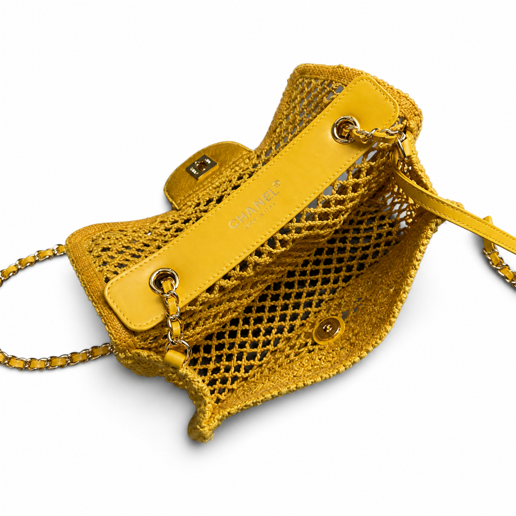 Chanel Crochet Mesh Flap Bag – Yellow