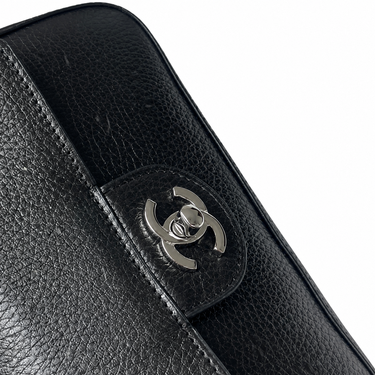 Chanel Black Textured Flap Crossbody Bag