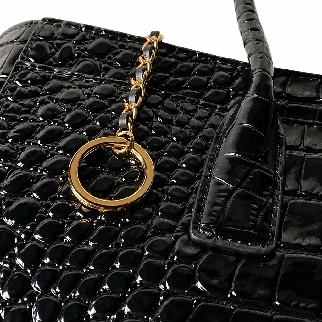 Chanel Executive Tote Black Croc-Embossed Gold Hardware