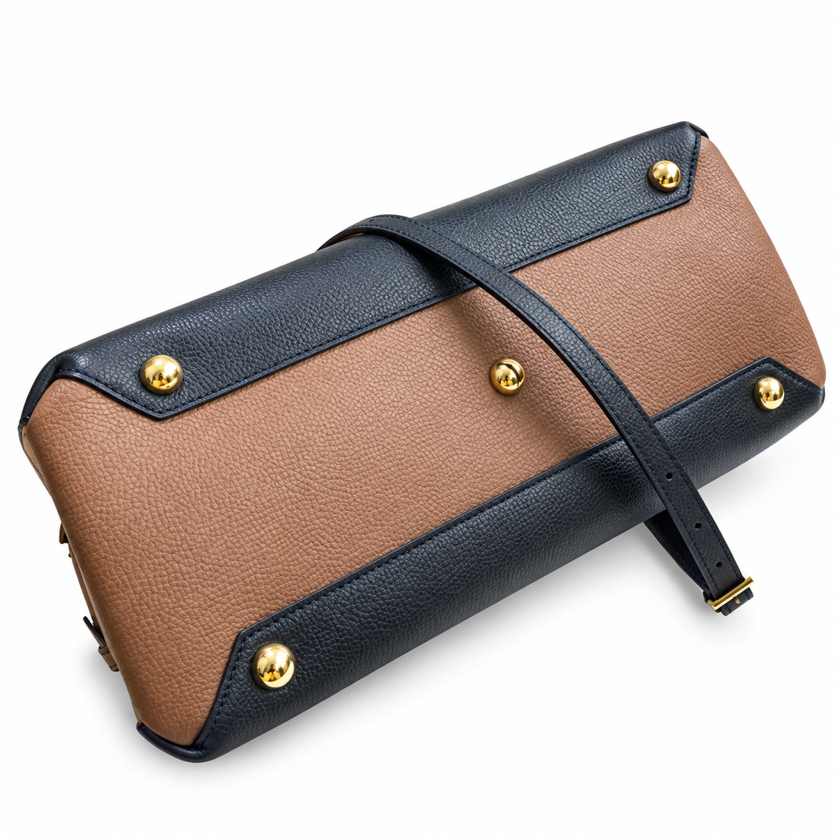 Burberry Black & Tan Refined Top Handle Bag
