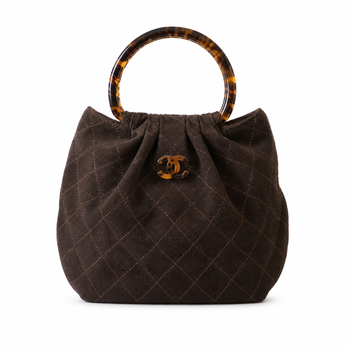 Chanel Quilted Lambskin Round Clasp Crossbody Bag
