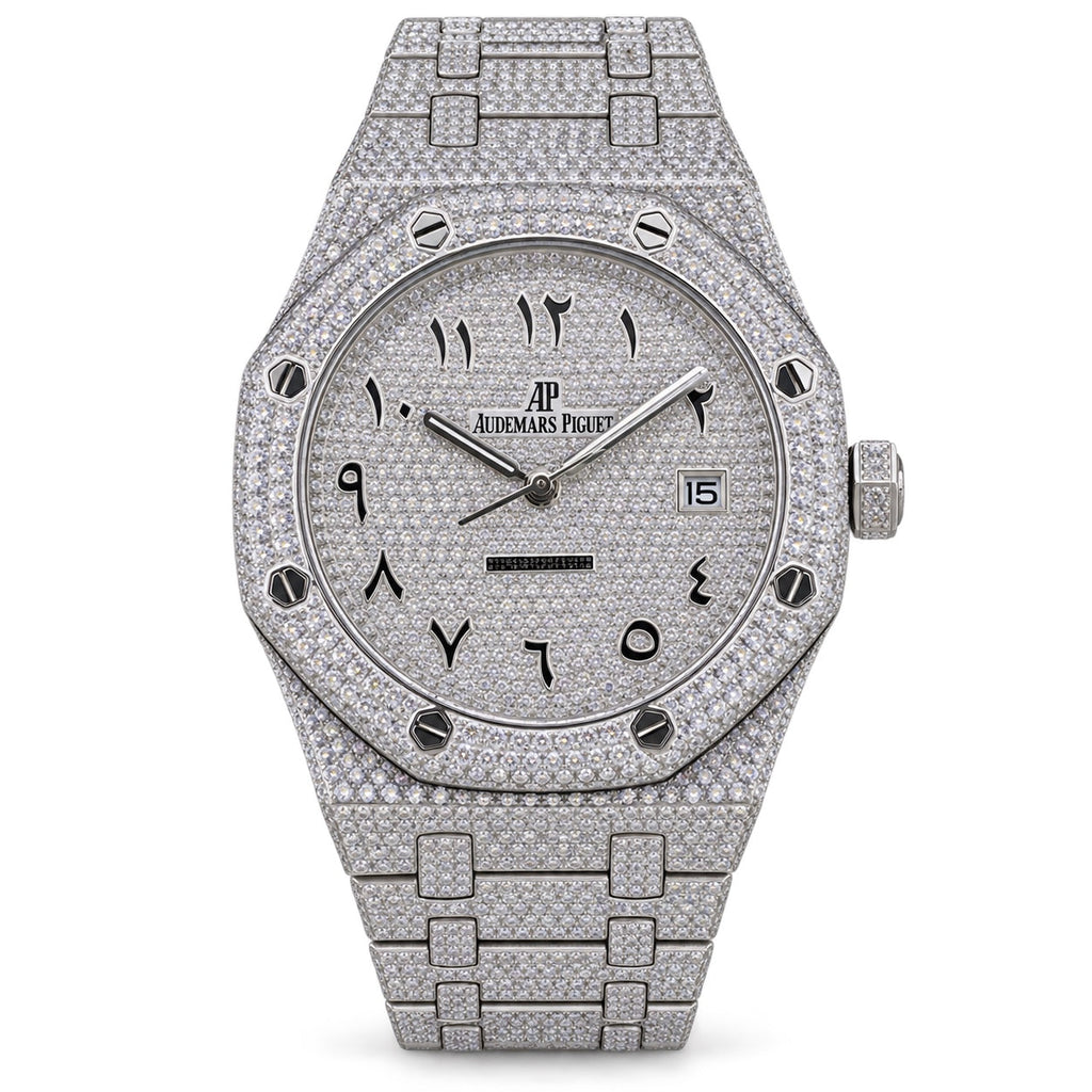 Audemars Piguet Royal Oak Full Diamond Steel Arabic Dial