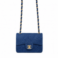 Chanel Denim Quilted Mini Classic Flap Bag 17.5cm