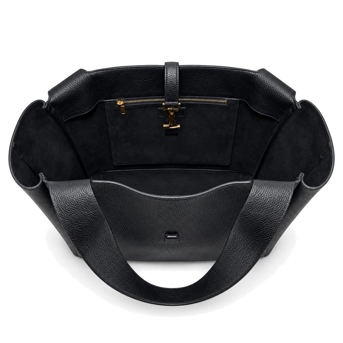 Saint Laurent YSL Bea Tote Bag – Black Grained Leather