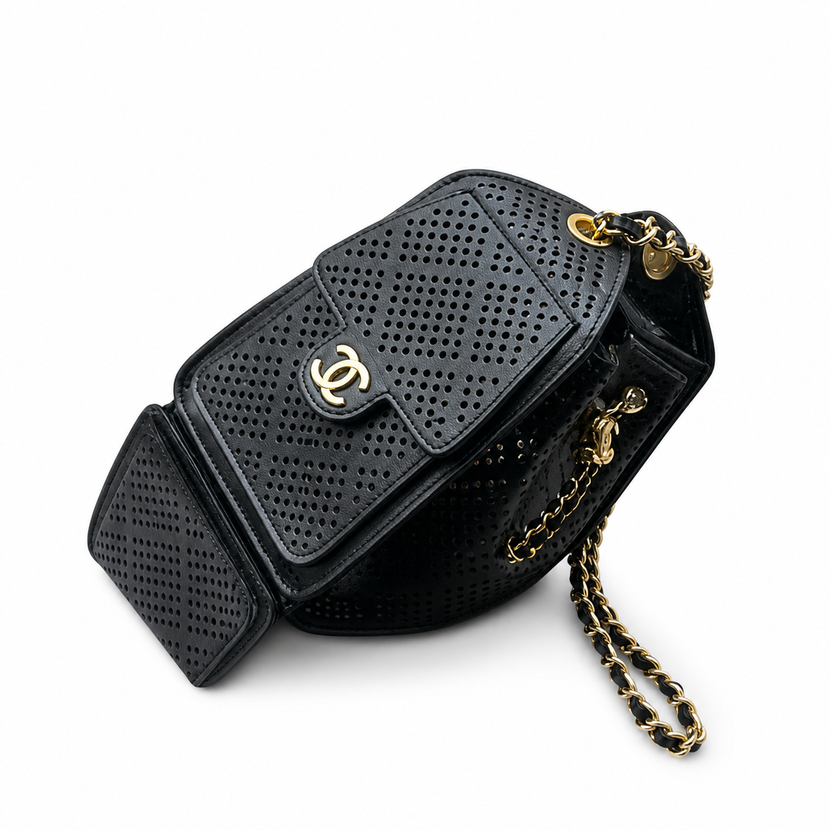 Chanel Quilted Leather Squared Chain Shoulder Bag
