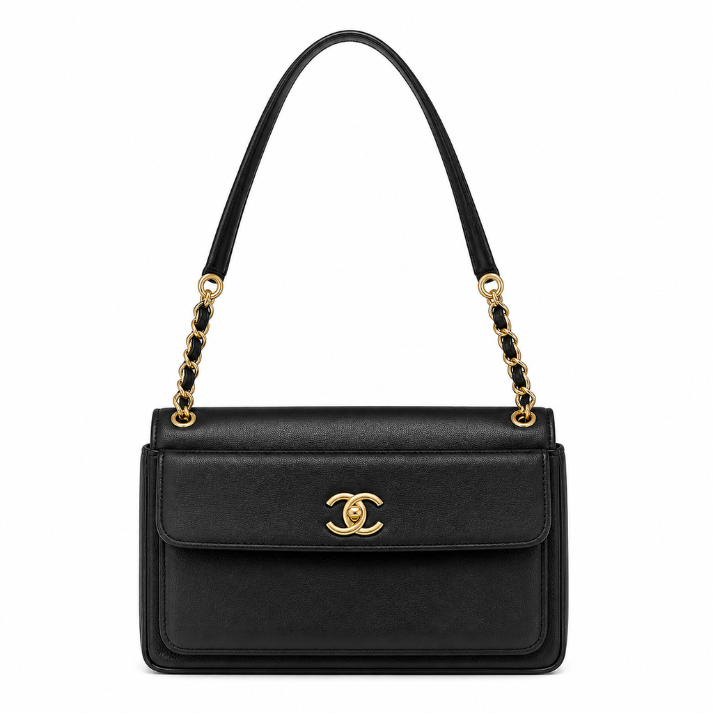 Chanel Caviar CC Tote with Front Flap Pocket