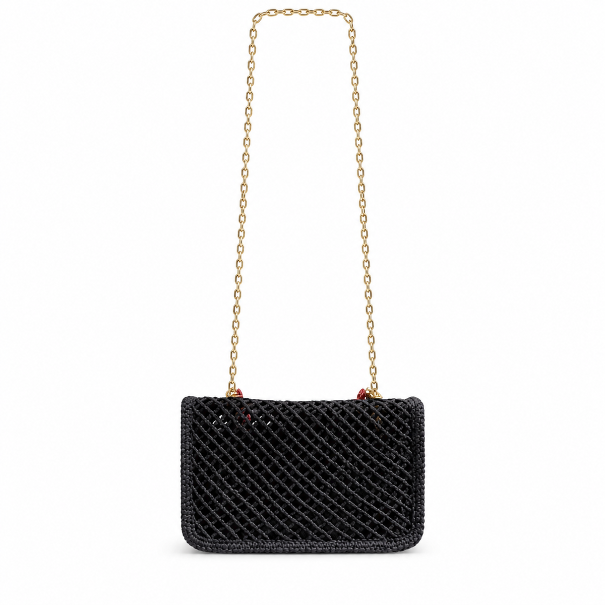 Chanel Woven Mesh Flap Bag with Coral & Marine Charms