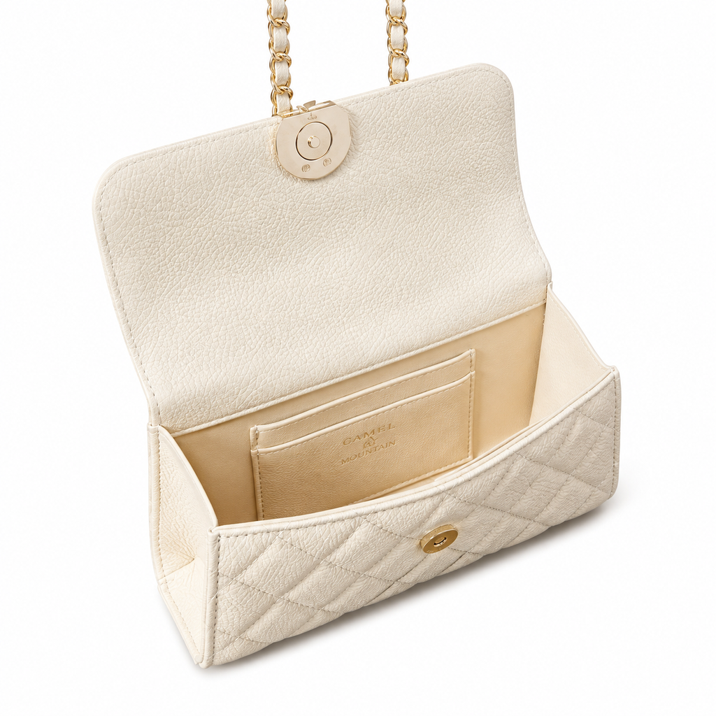 Chanel Quilted Leather Trapeze Chain Crossbody Bag