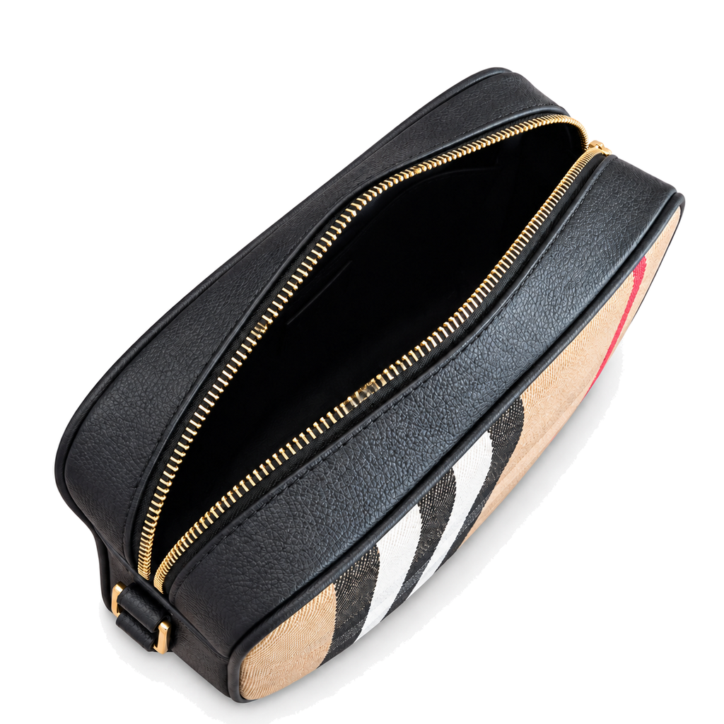 Burberry Heritage Check Camera Shoulder Bag
