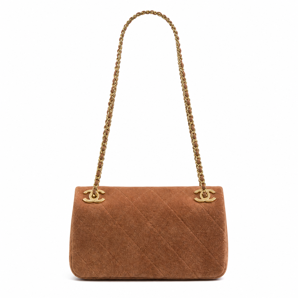 Chanel Classic Quilted Suede CC Chain Flap