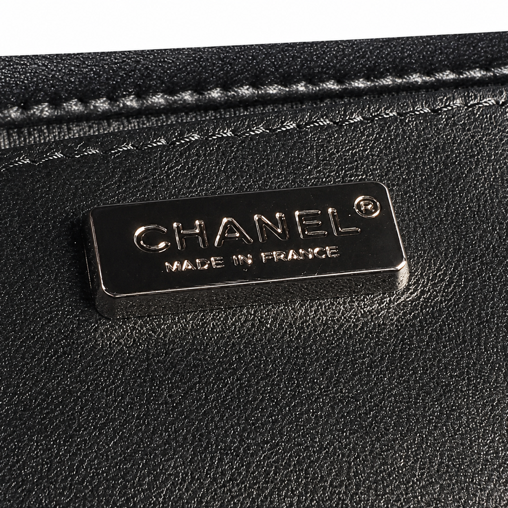 Chanel Monochrome Sequin Bow Chain Shoulder Bag