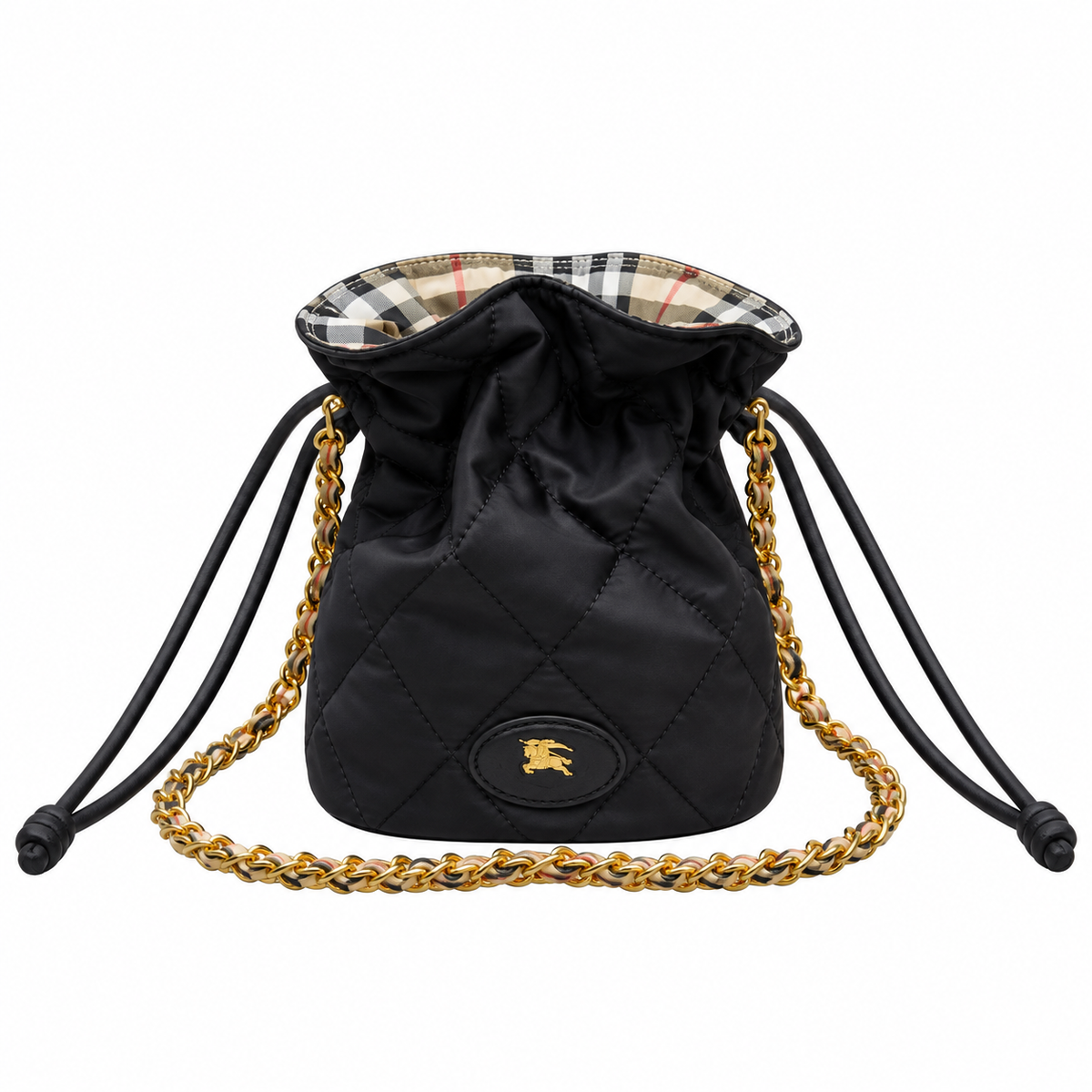 Burberry Midnight Quilted Mini Bucket Bag