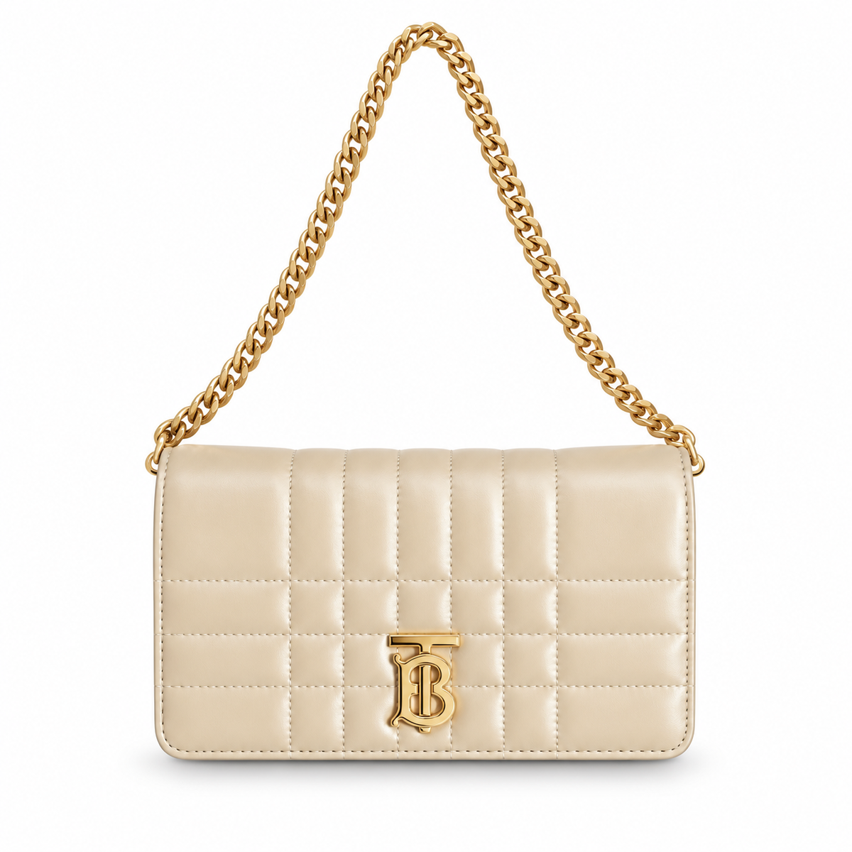 Burberry Ivory Quilted Chain Bag