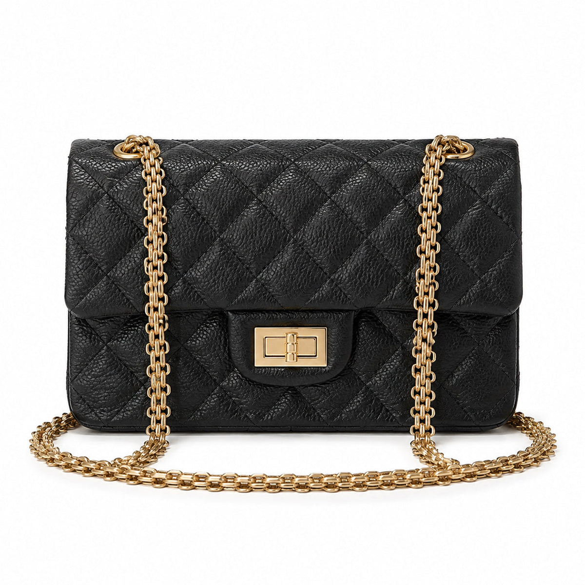 Chanel Small Classic Flap Black Caviar Gold Double Chain