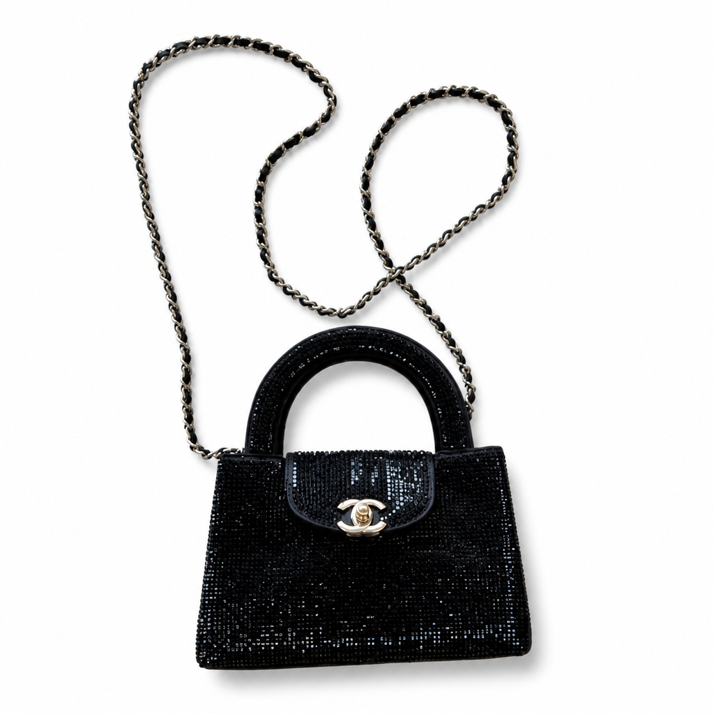 Chanel Crystal-Embellished Mini Shopping Bag