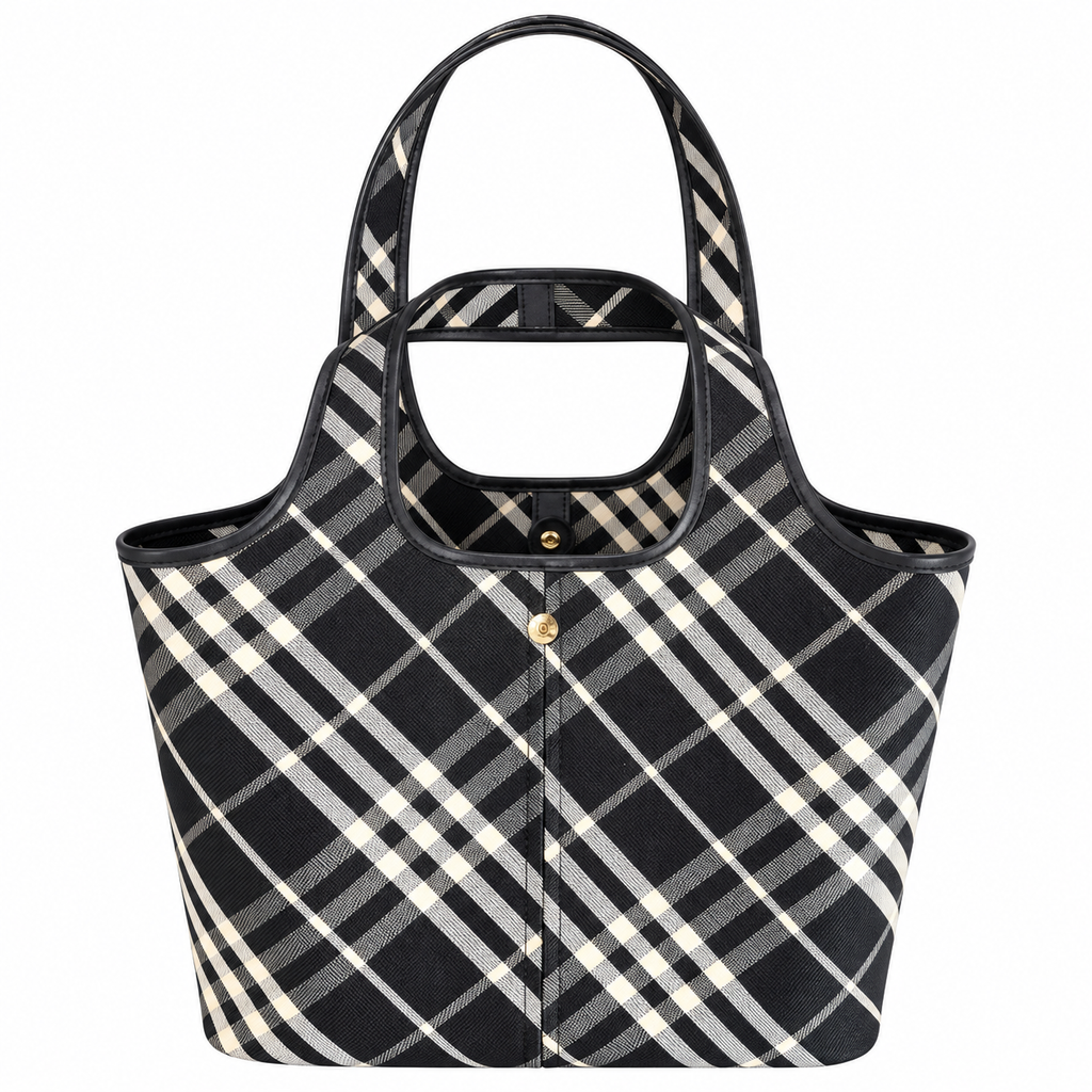 Burberry Heritage Check Tote with Matching Pouch
