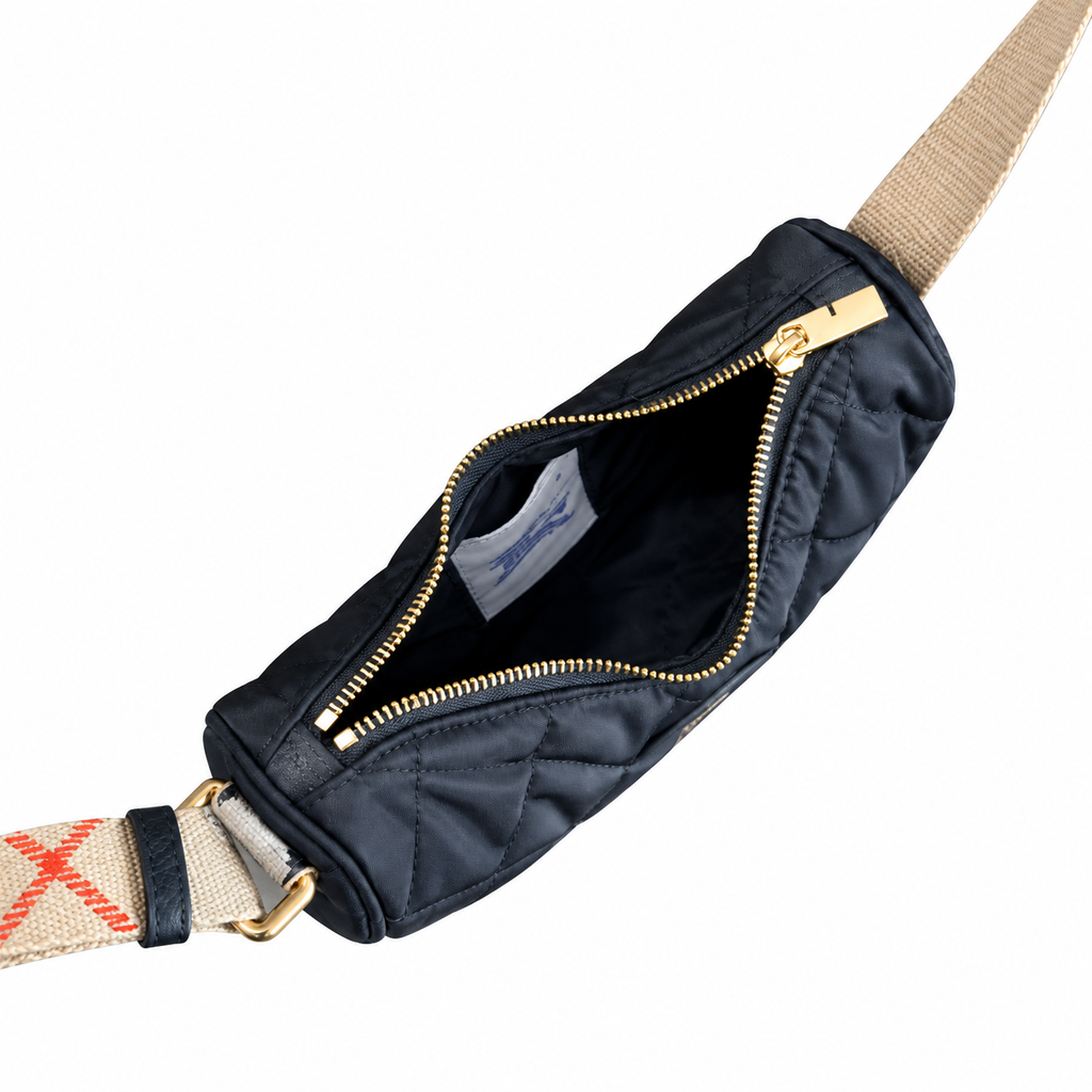 Burberry Midnight Quilted Crescent Shoulder Bag