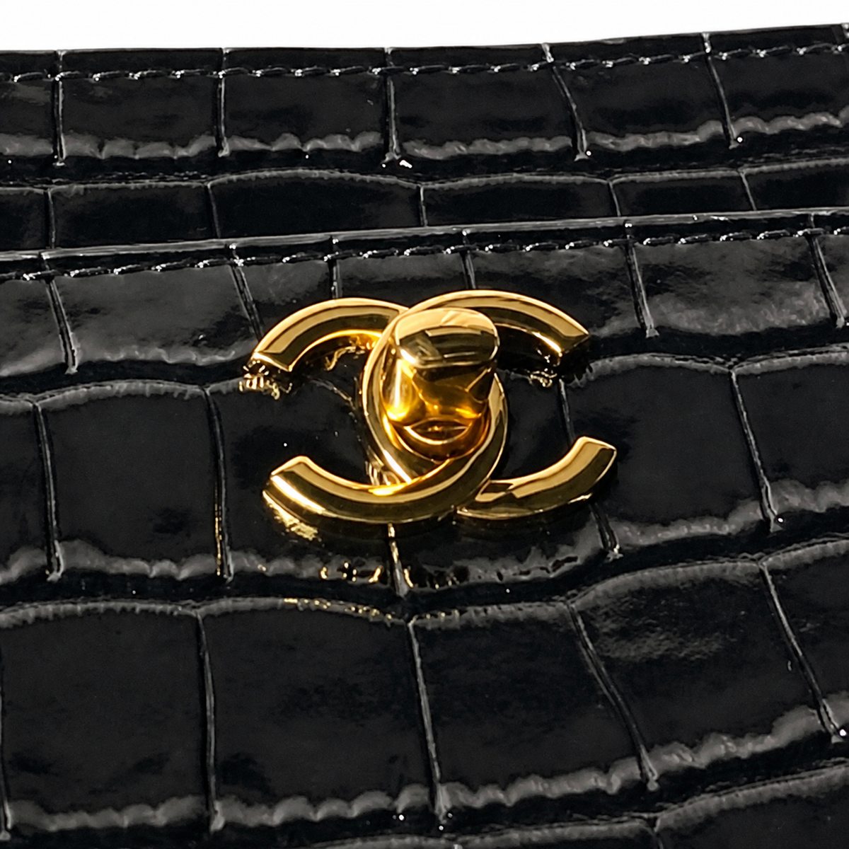 Chanel Executive Tote Black Croc-Embossed Gold Hardware