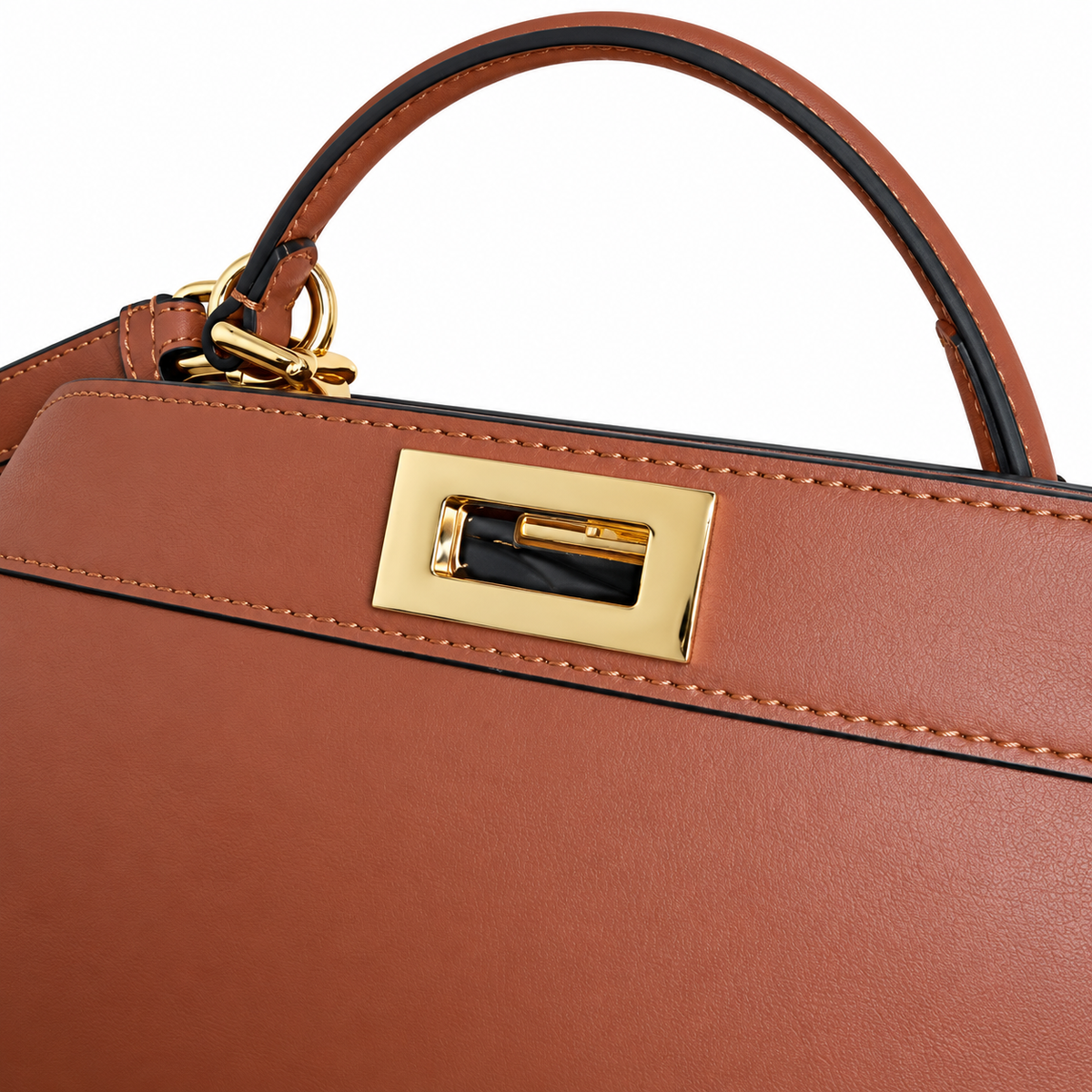 Fendi Origami Mini Bag – Cognac Calfskin Geometric Crossbody