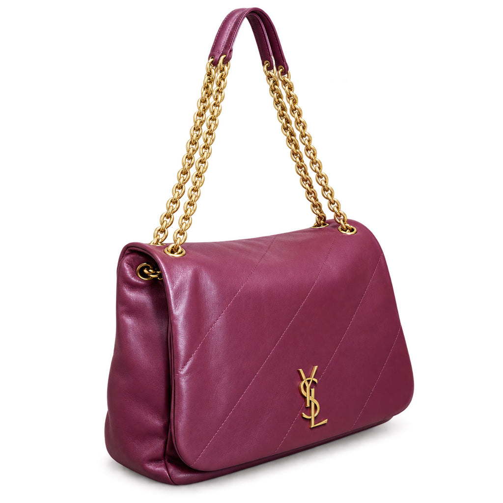 YSL Saint Laurent Jamie Large Quilted Chain Bag Burgundy