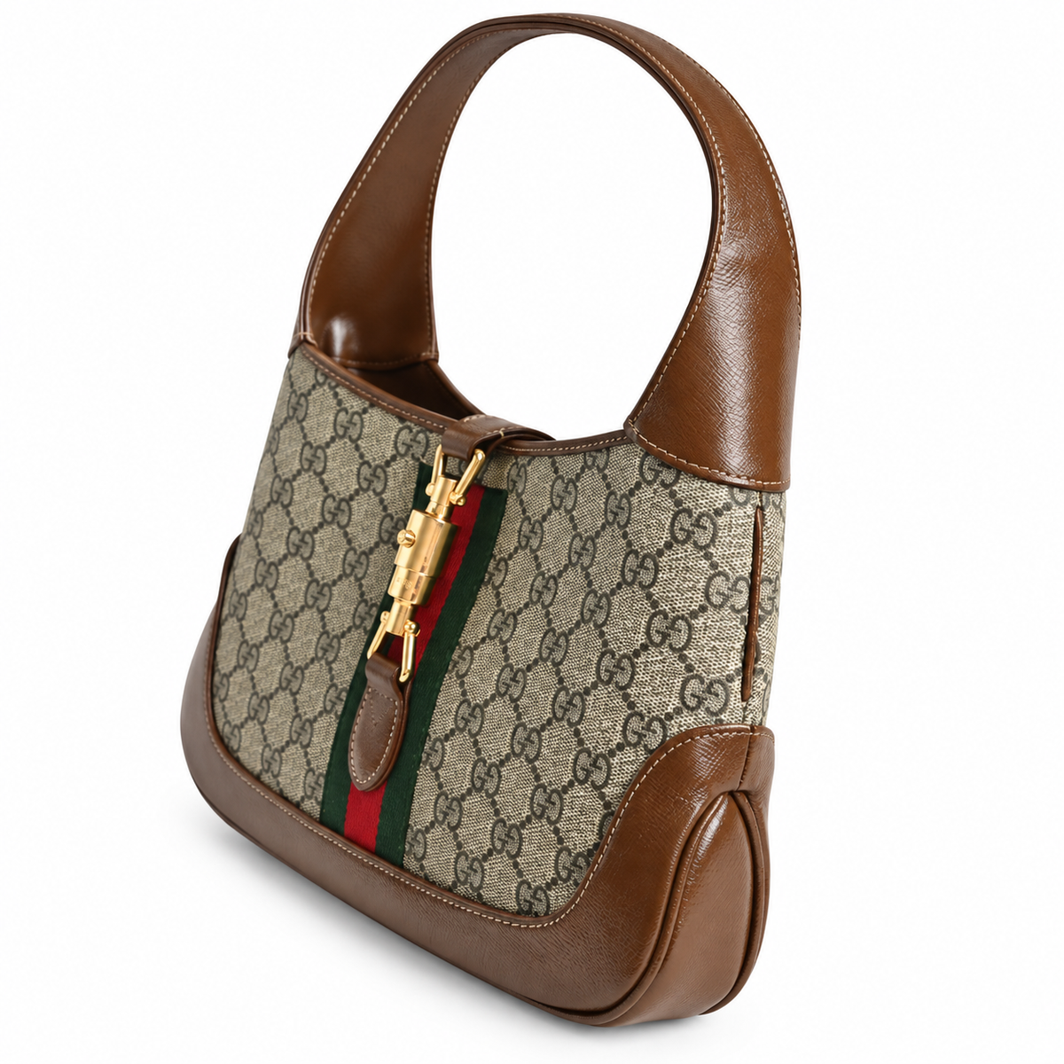 Gucci Jackie 1961 Small Hobo in GG Supreme Canvas with Web Stripe