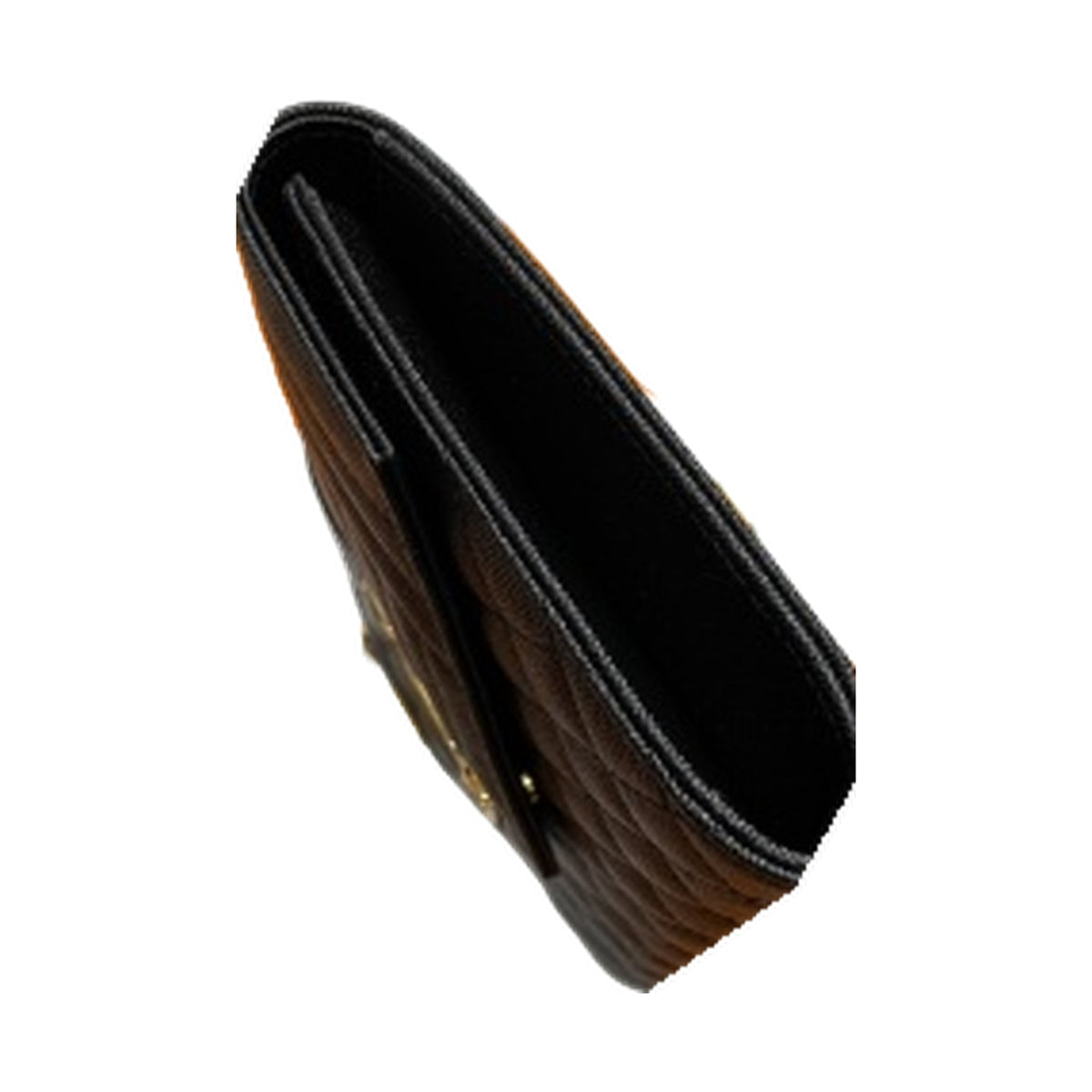 YSL Saint Laurent Envelope Clutch in Black Quilted Leather