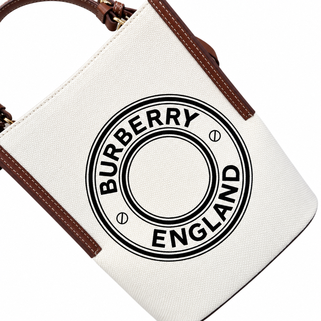 Burberry Circular Logo Cream Crossbody Tote