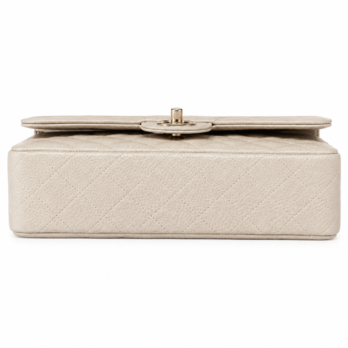 Chanel Classic Double Flap Bag Ivory Caviar Silver Hardware