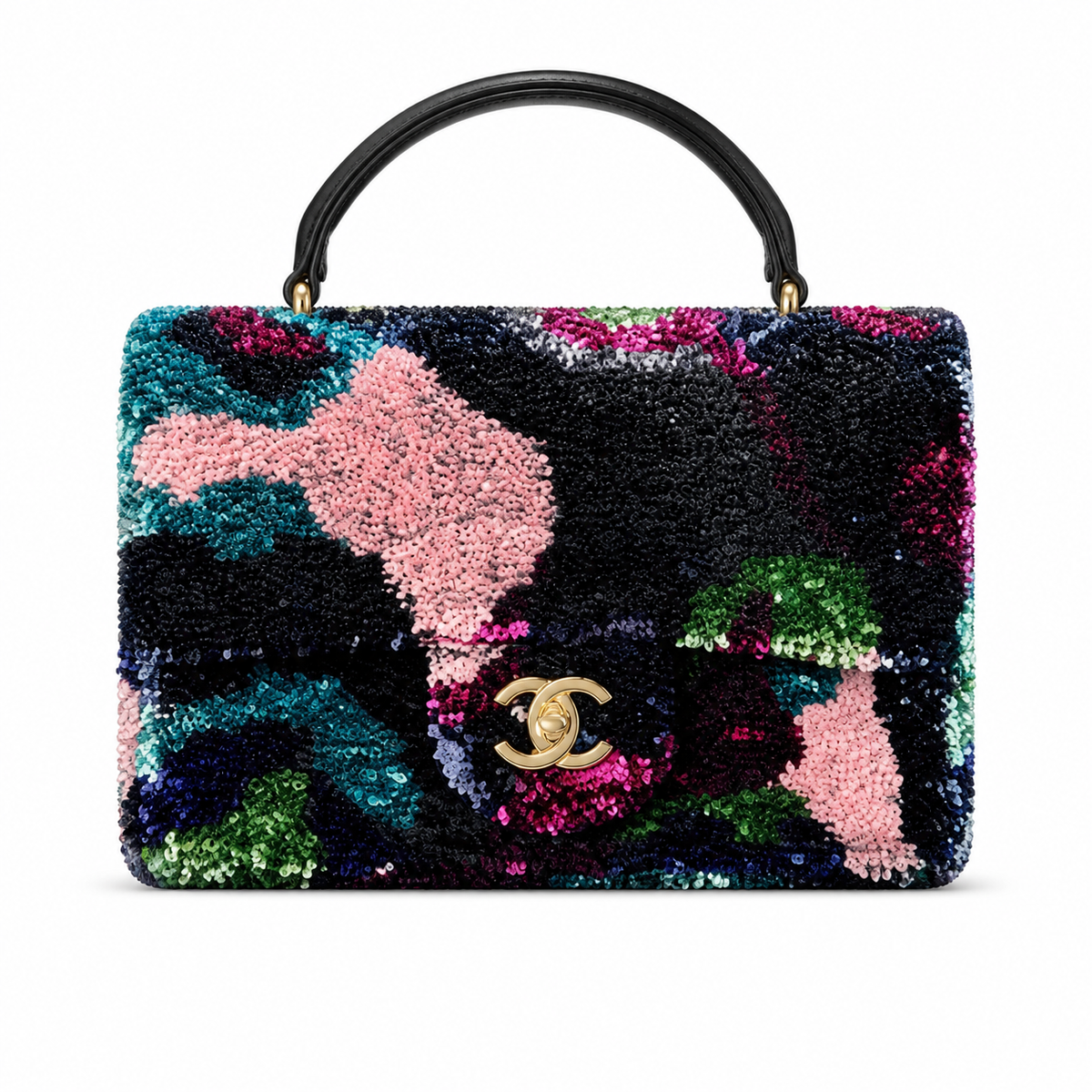 Chanel Classic Flap Multicolor Sequin CC Turn-Lock Bag