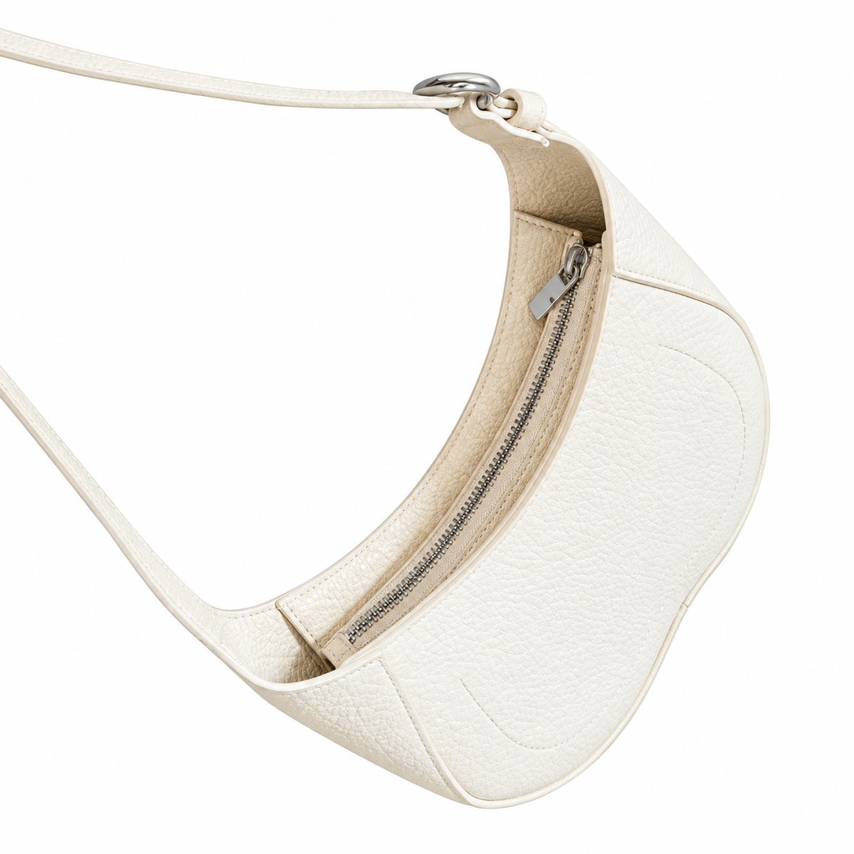 Burberry Ivory Muse Crescent Shoulder Bag