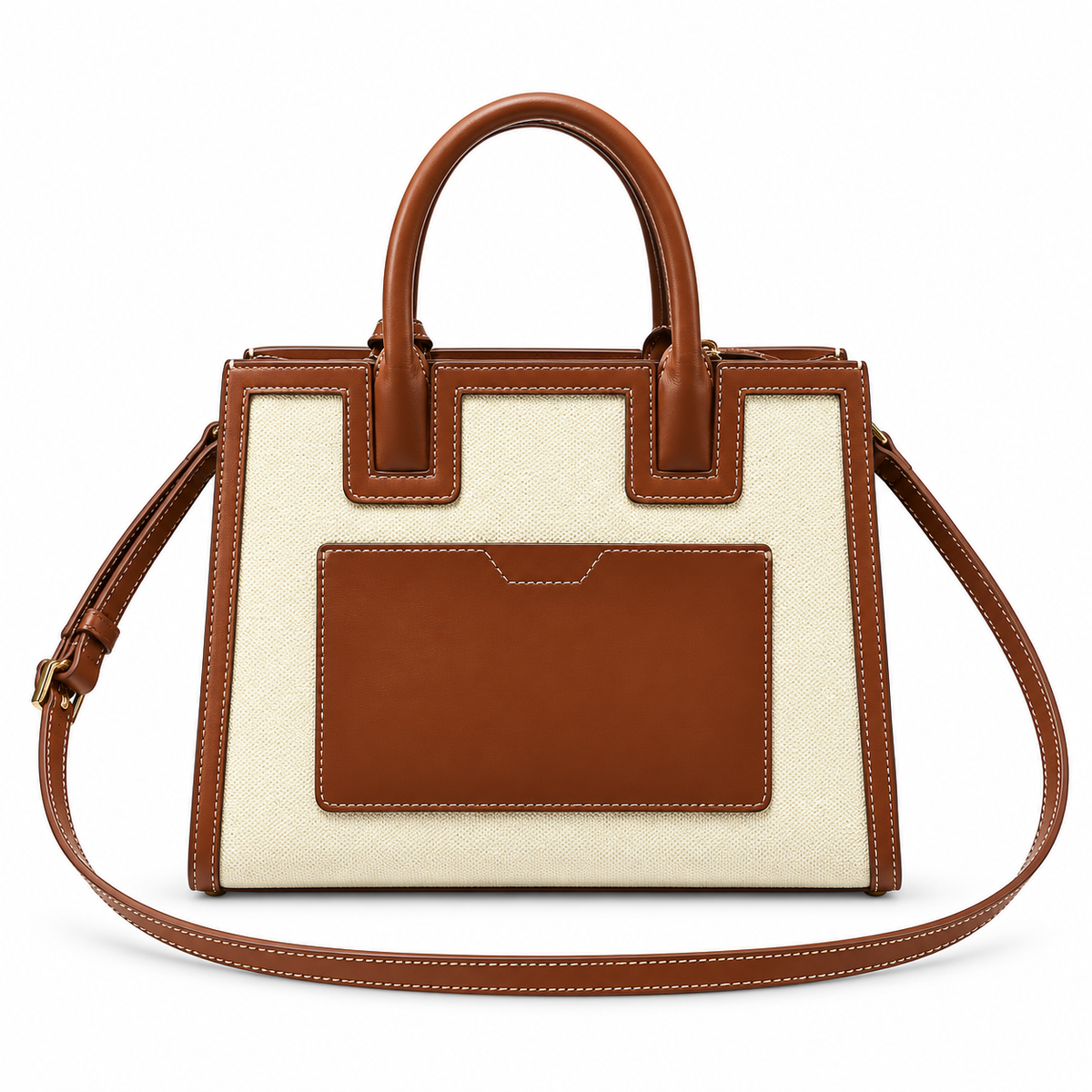 Burberry TB Monogram Cream & Brown Handbag