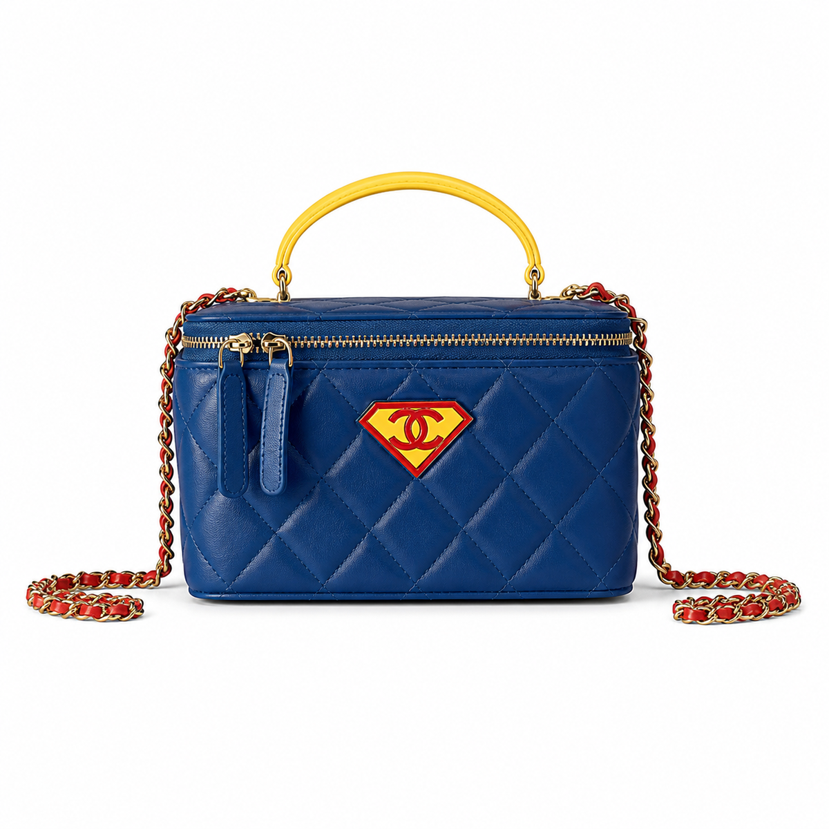 Chanel Colorblock Quilted Vanity Case