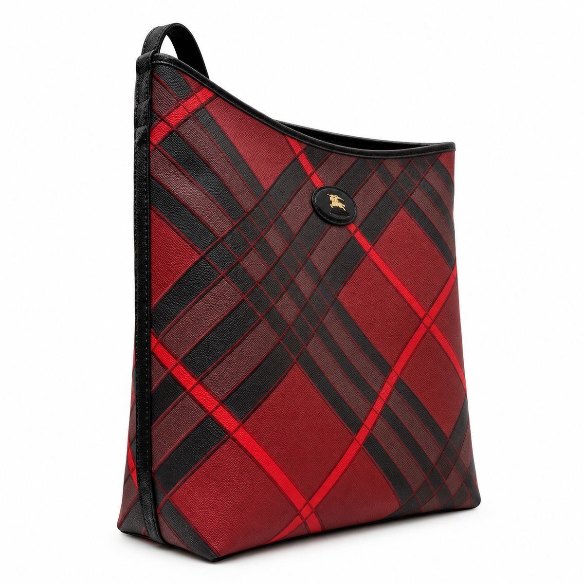 Burberry Crimson Check Equestrian Tote