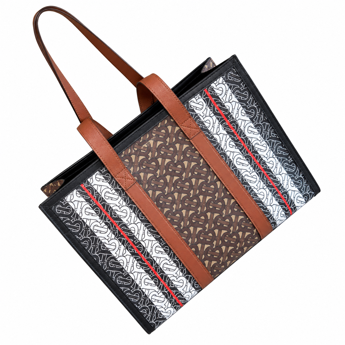 Burberry Heritage Monogram Stripe Tote